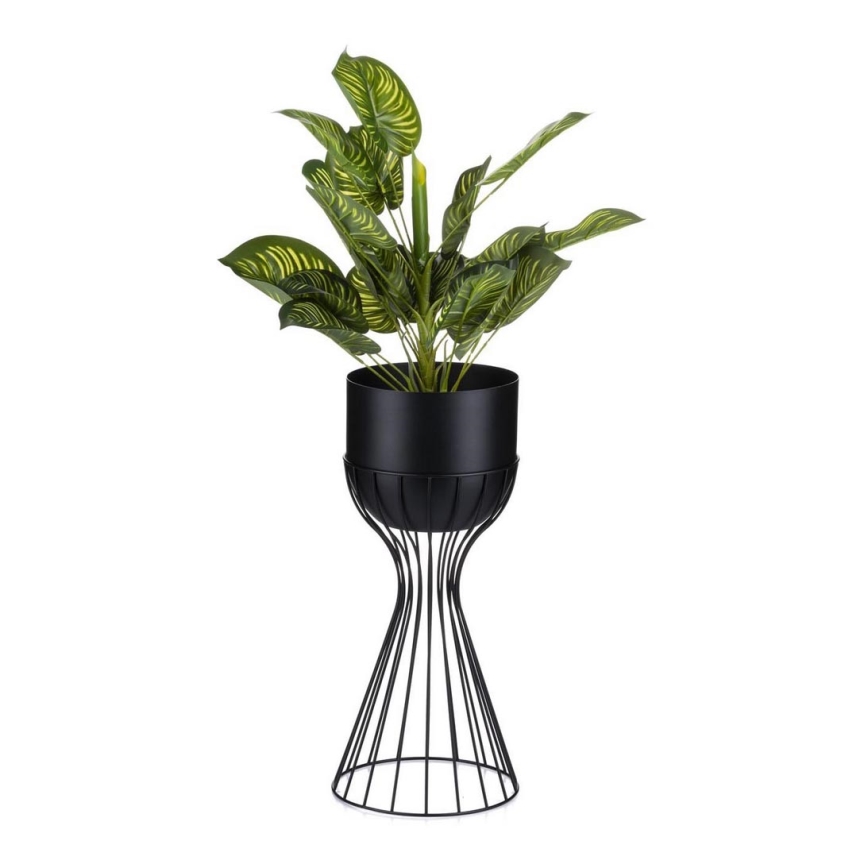 Metallist lillepott LOFT 46x20 cm must