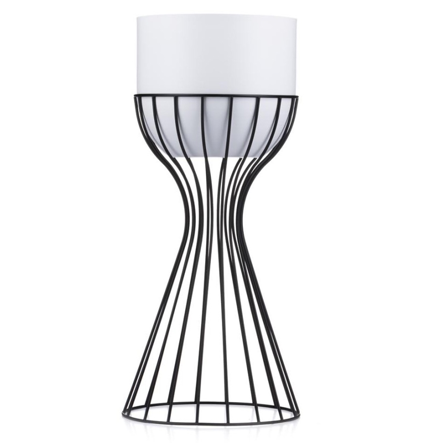 Metallist lillepott LOFT 46x20 cm must/valge