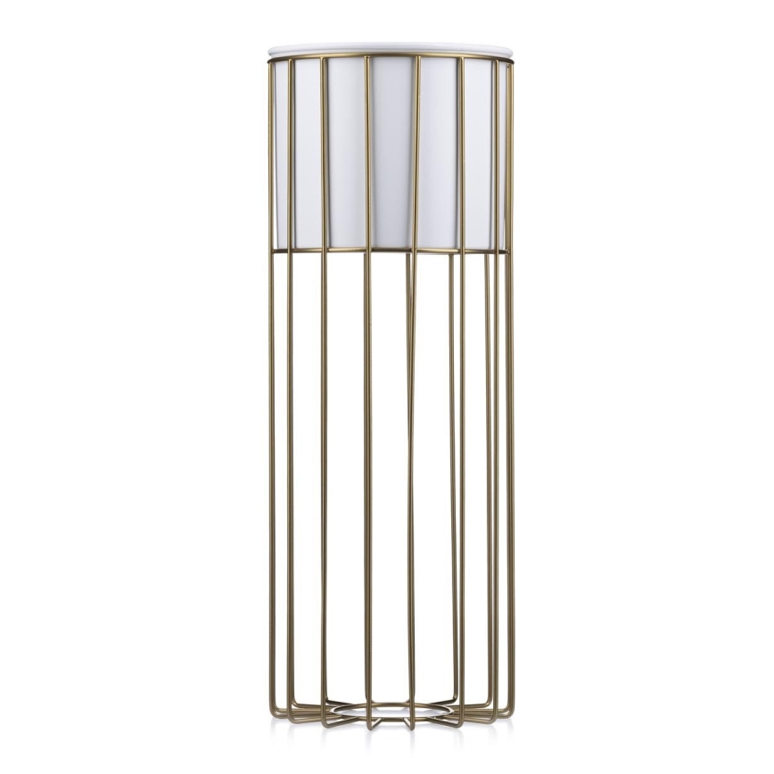 Metallist lillepott LOFT 55x20 cm kuldne/valge