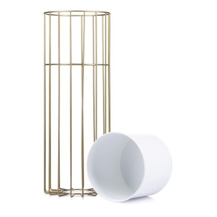 Metallist lillepott LOFT 55x20 cm kuldne/valge