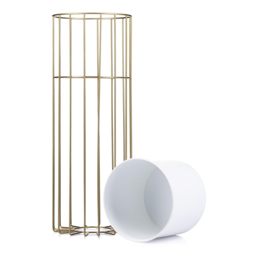 Metallist lillepott LOFT 55x20 cm kuldne/valge