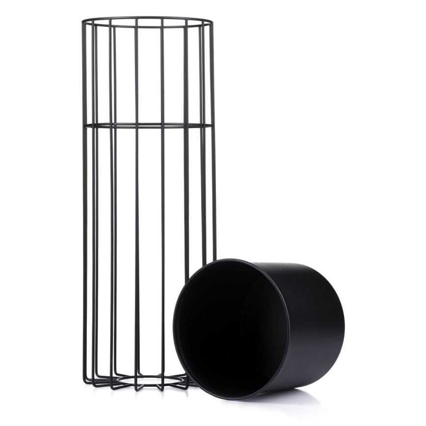 Metallist lillepott LOFT 55x20 cm must