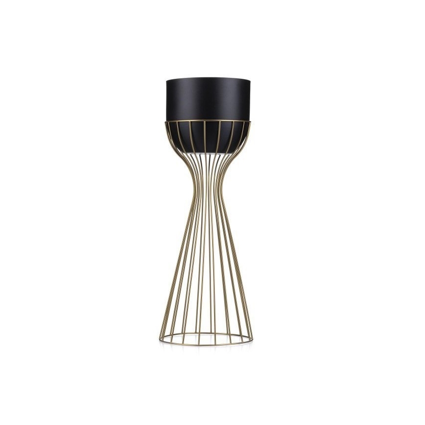 Metallist lillepott LOFT 56x20 cm kuldne/must