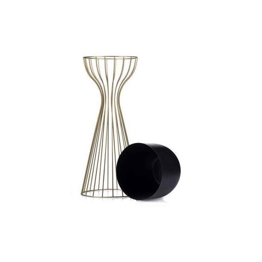 Metallist lillepott LOFT 56x20 cm kuldne/must