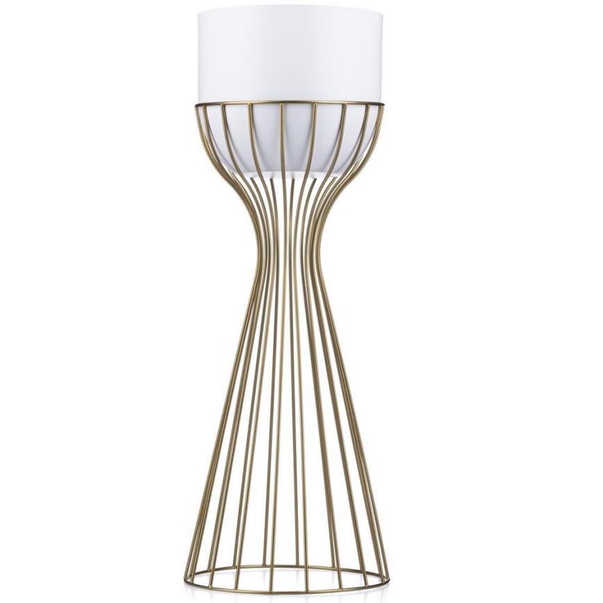 Metallist lillepott LOFT 56x20 cm kuldne/valge