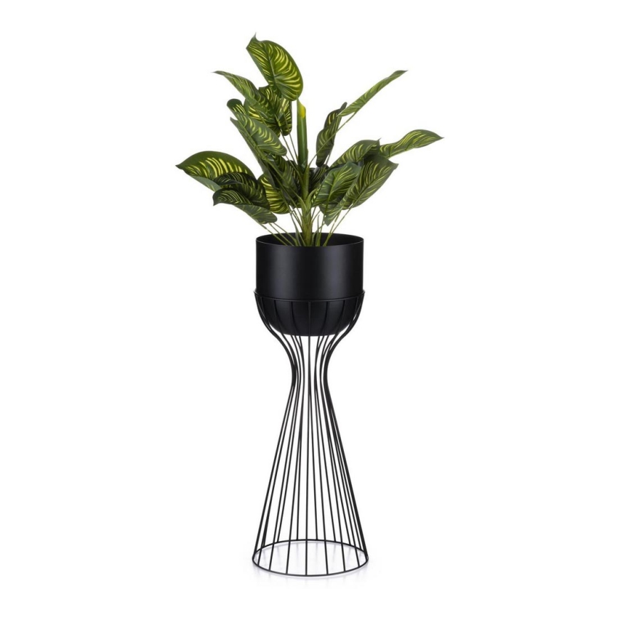 Metallist lillepott LOFT 56x20 cm must