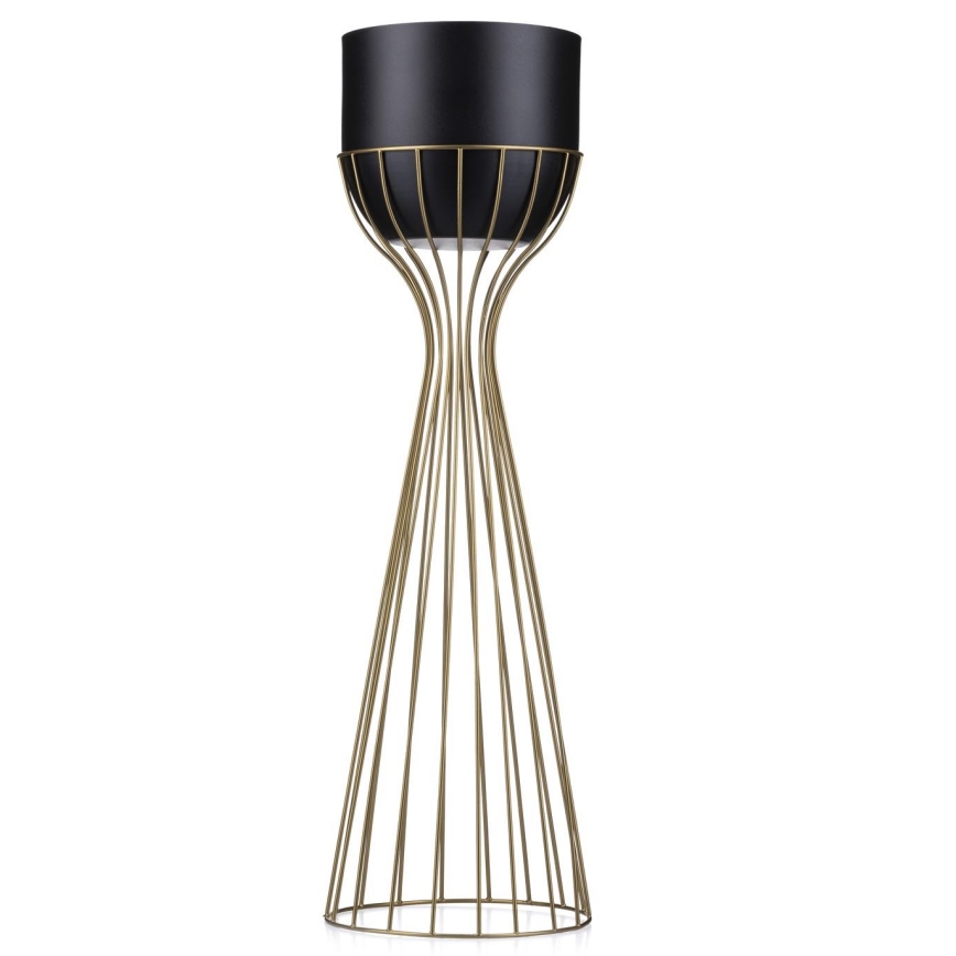 Metallist lillepott LOFT 68x20 cm kuldne/must