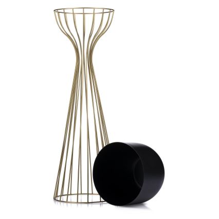 Metallist lillepott LOFT 68x20 cm kuldne/must