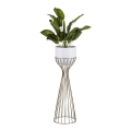 Metallist lillepott LOFT 68x20 cm kuldne/valge