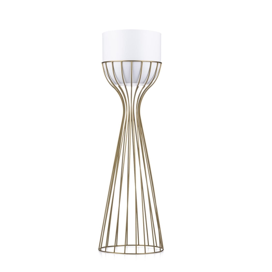 Metallist lillepott LOFT 68x20 cm kuldne/valge