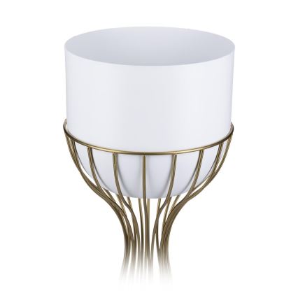 Metallist lillepott LOFT 68x20 cm kuldne/valge