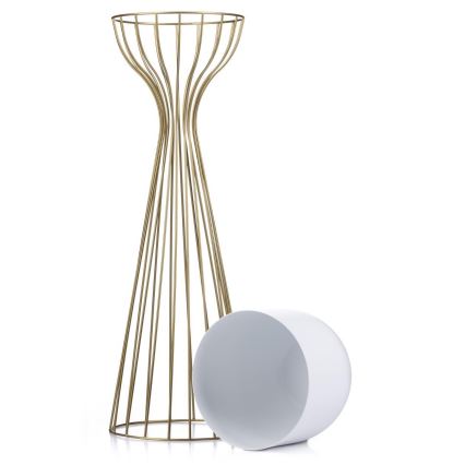 Metallist lillepott LOFT 68x20 cm kuldne/valge