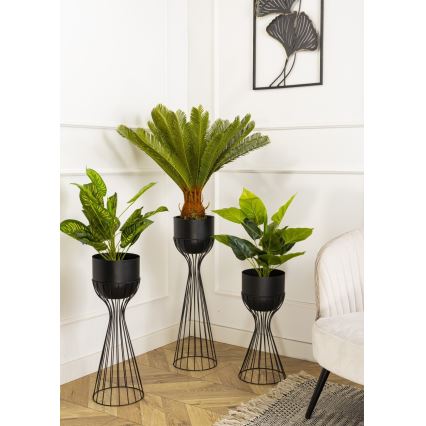 Metallist lillepott LOFT 68x20 cm must