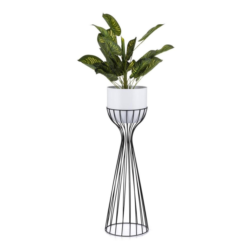 Metallist lillepott LOFT 68x20 cm must/valge