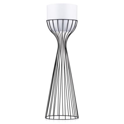 Metallist lillepott LOFT 68x20 cm must/valge