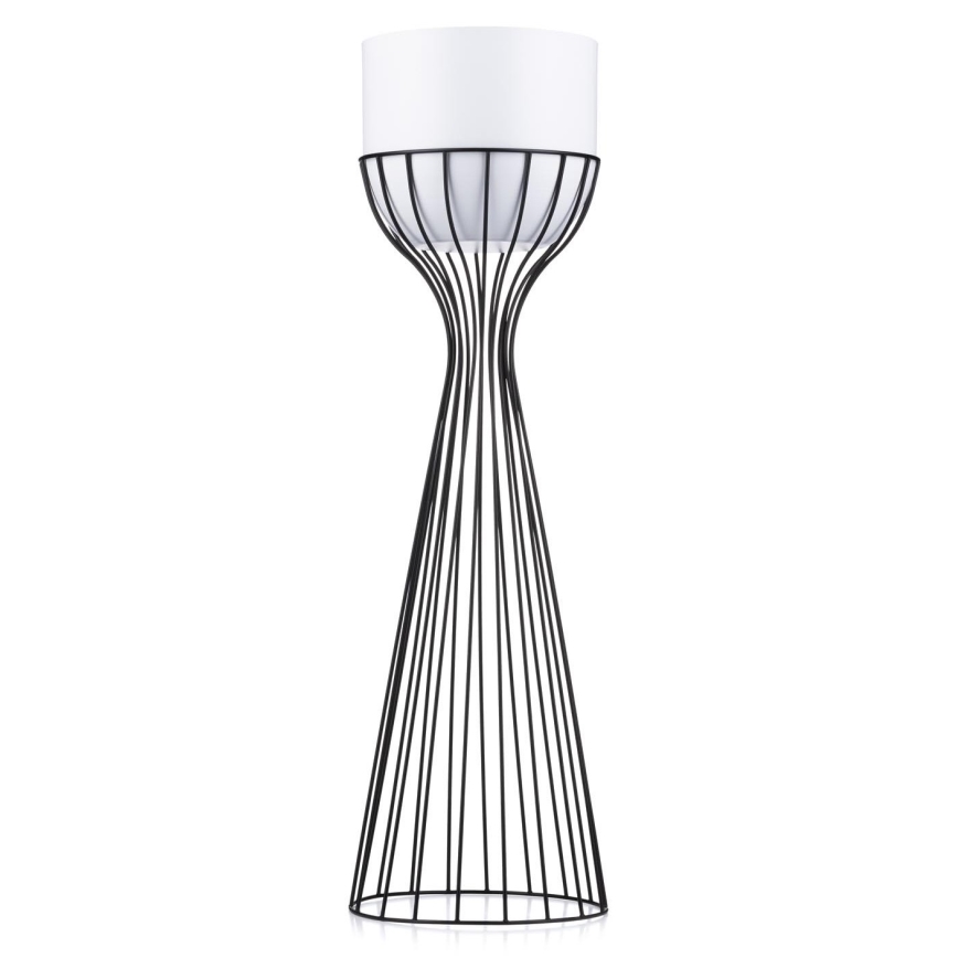 Metallist lillepott LOFT 68x20 cm must/valge