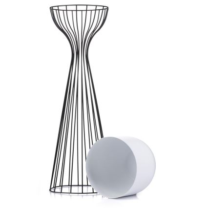 Metallist lillepott LOFT 68x20 cm must/valge