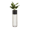 Metallist lillepott LOFT 70x20 cm kuldne/must