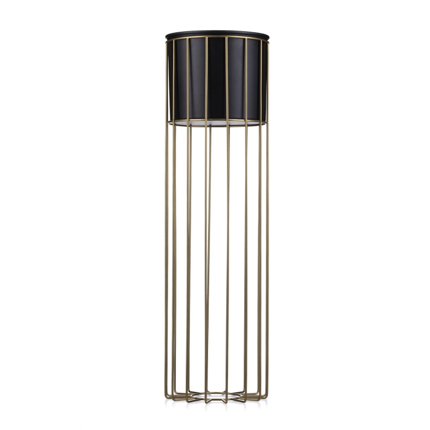 Metallist lillepott LOFT 70x20 cm kuldne/must