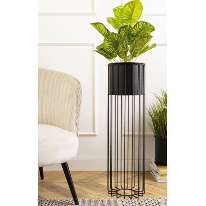 Metallist lillepott LOFT 70x20 cm must