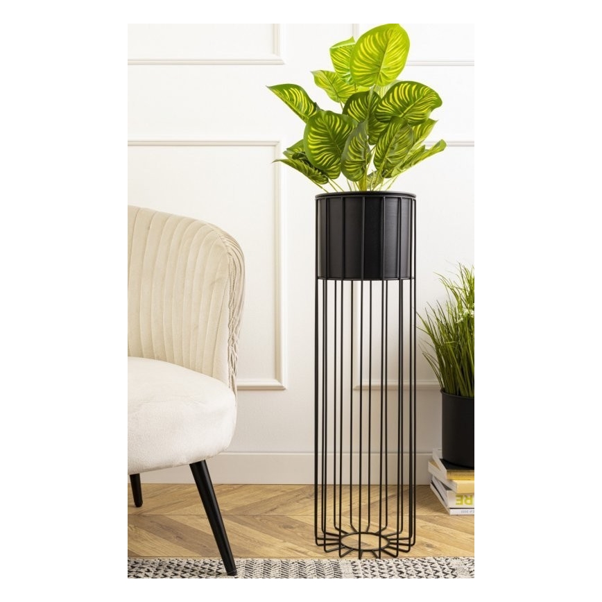 Metallist lillepott LOFT 70x20 cm must