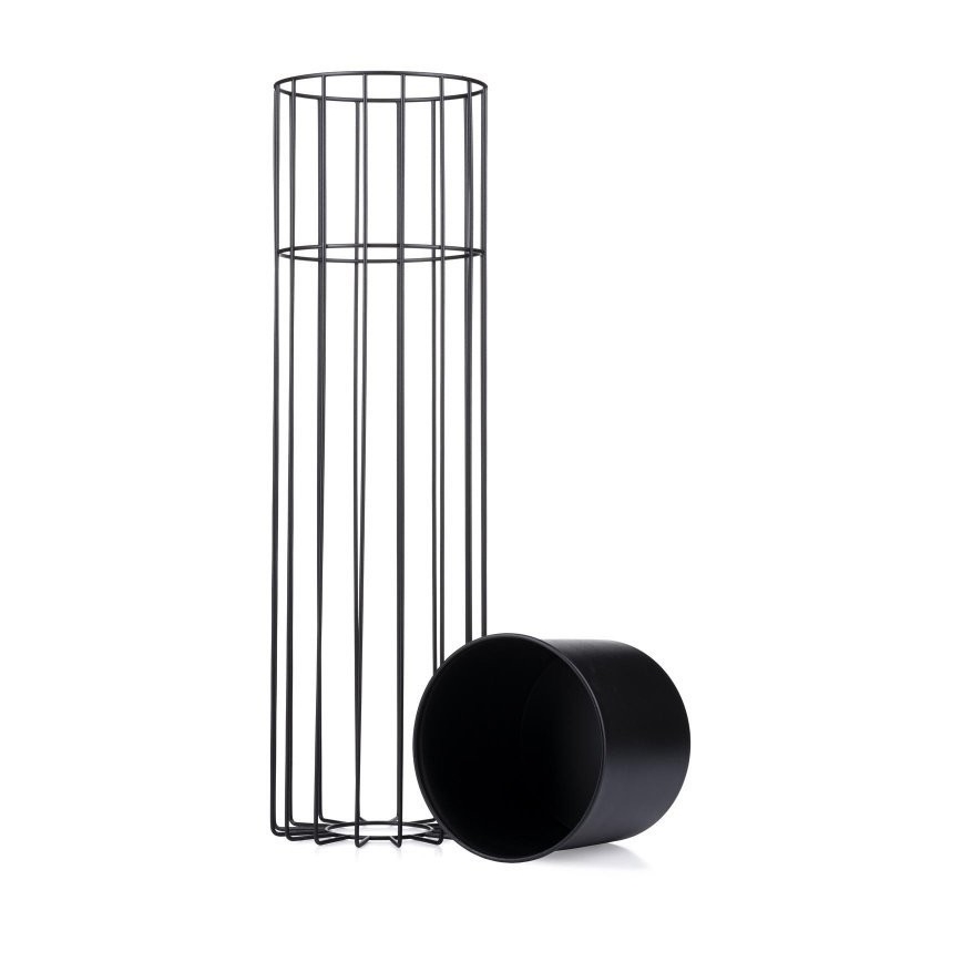 Metallist lillepott LOFT 70x20 cm must