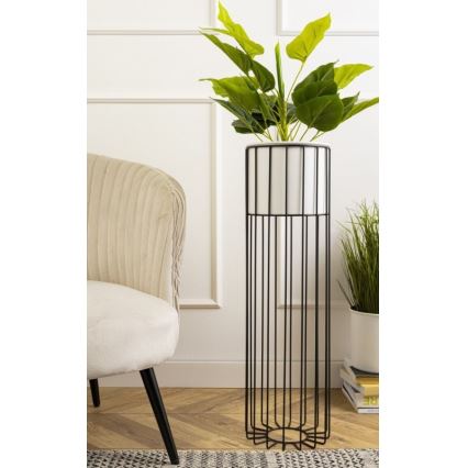 Metallist lillepott LOFT 70x20 cm must/valge