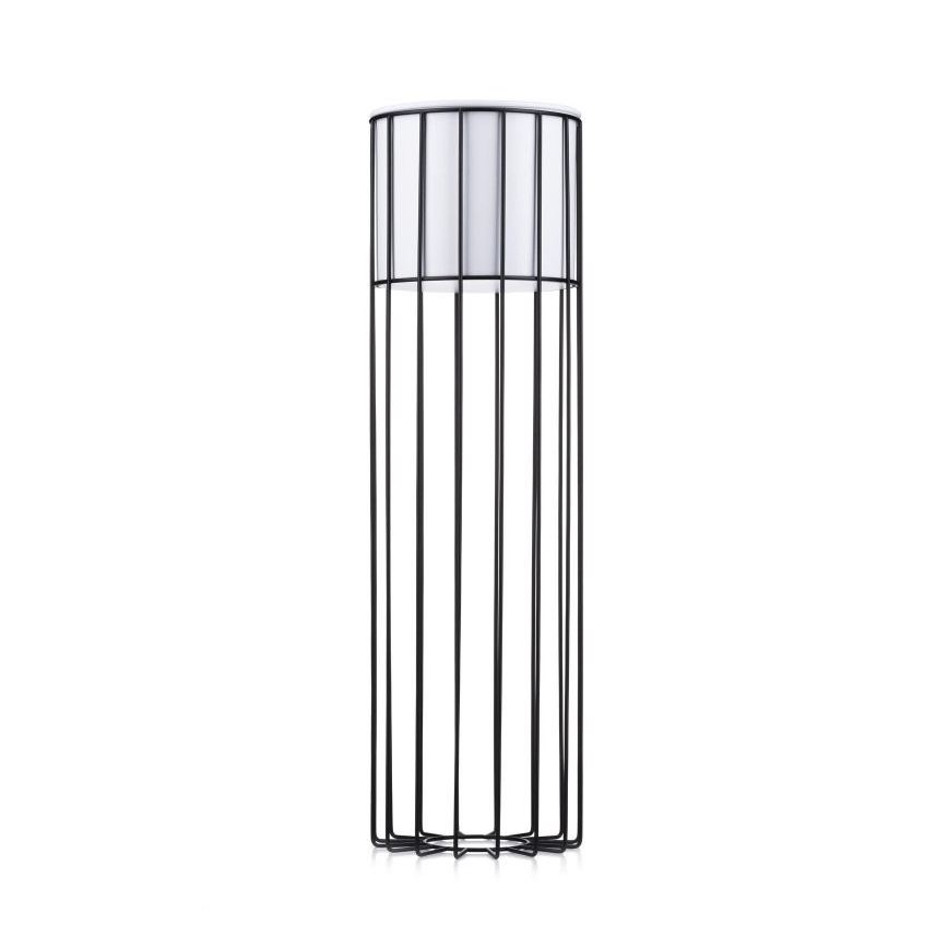 Metallist lillepott LOFT 70x20 cm must/valge