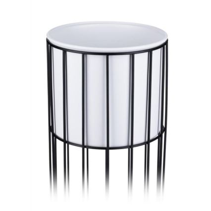 Metallist lillepott LOFT 70x20 cm must/valge