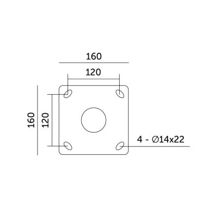 Metallist mast välisvalgustuseks BASE, 4 m, läbimõõduga 60 mm, must