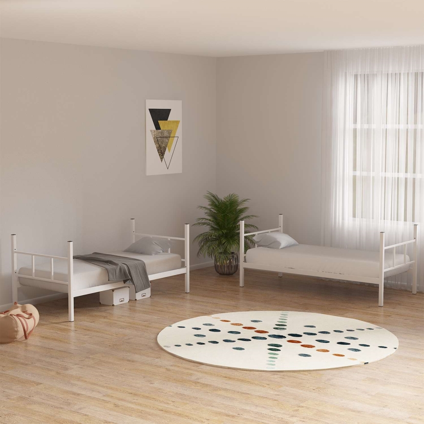 Metallist narivoodi MAVEN 90x200 cm valge kandevõime 2x100 kg