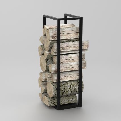 Metallist puukorv 100x30 cm must