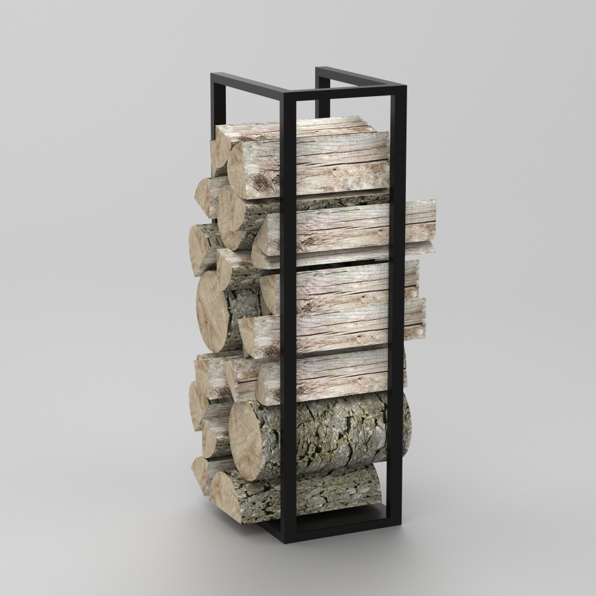 Metallist puukorv 100x30 cm must