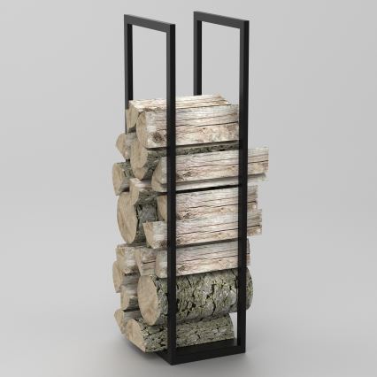 Metallist puukorv 120x40 cm must