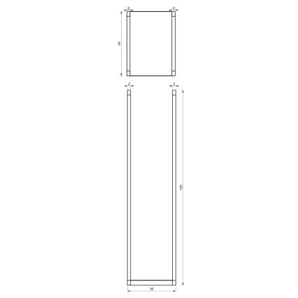 Metallist puukorv 120x40 cm must