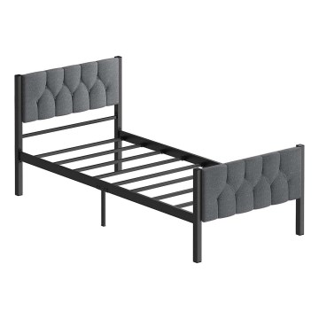 Metallist üheinimesevoodi KAROM 90x200 cm, hall, kandevõime 120 kg