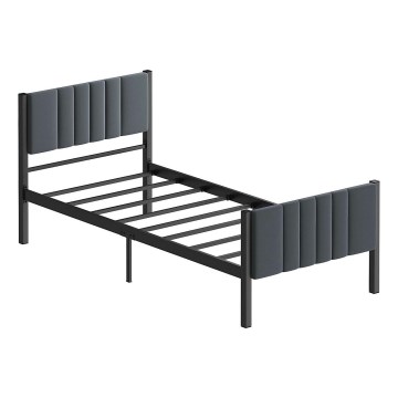 Metallist üheinimesevoodi LUNOR 90x200 cm, antratsiit, kandevõime 120 kg