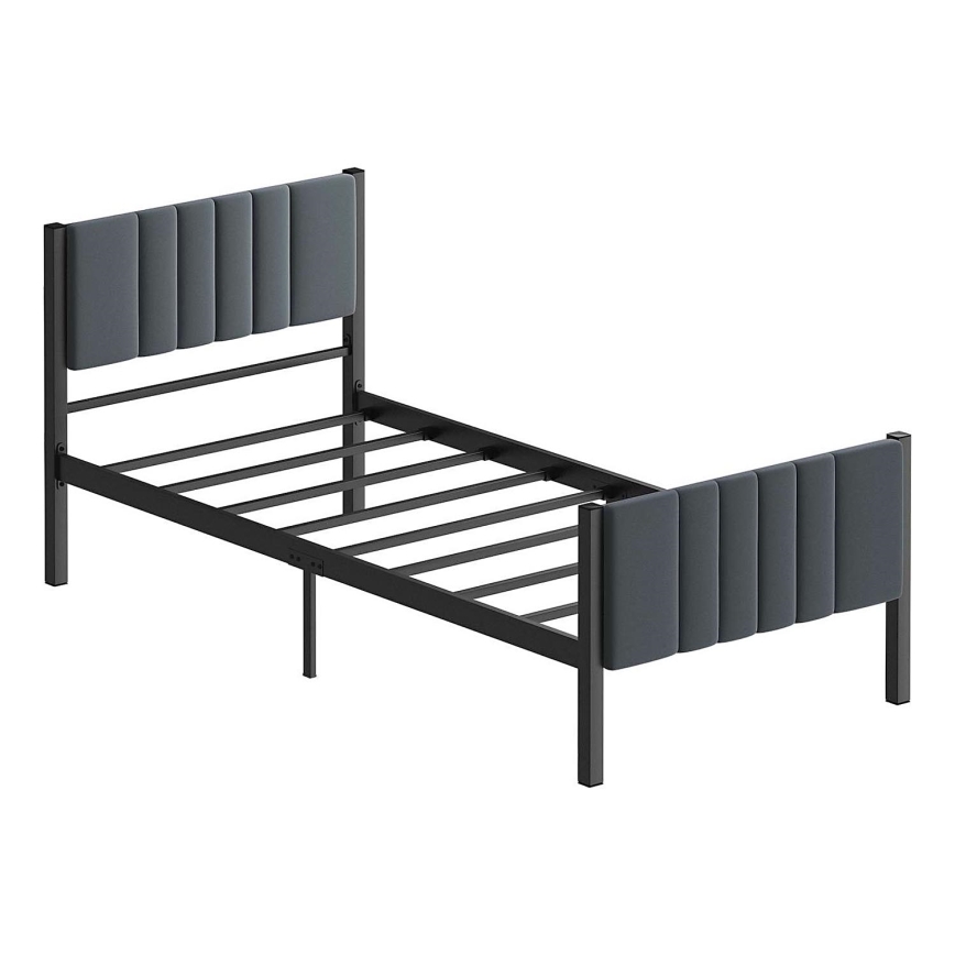 Metallist üheinimesevoodi LUNOR 90x200 cm, antratsiit, kandevõime 120 kg