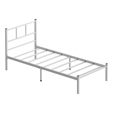 Metallist ühevoodiline voodi ROVAN 90x200 cm, valge, kandevõime 120 kg