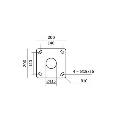 Metallist varras välisvalgustuse postile BASE, 3 m, hall