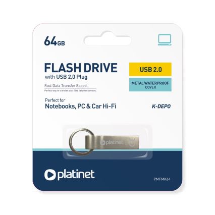 Metallist veekindel Flash Disk USB 64GB matt kroom