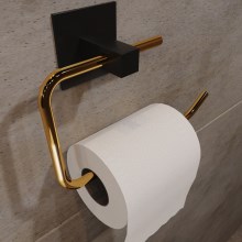 Metallist WC-paberihoidja 8x16 cm must/kuldne