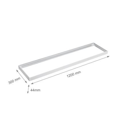 Metallraam LED valguspaneelide paigaldamiseks 1200x300 mm valge