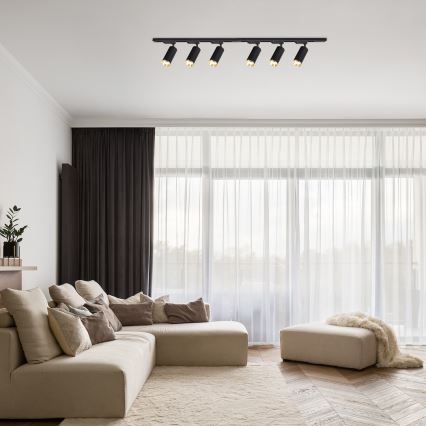 MICA rööpsüsteemi suunatav valgusti 6xGU10/10W/230V must/kuldne