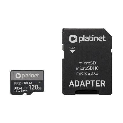 MicroSDXC 128GB U3 Pro A1 90MB/s + SD Adapter