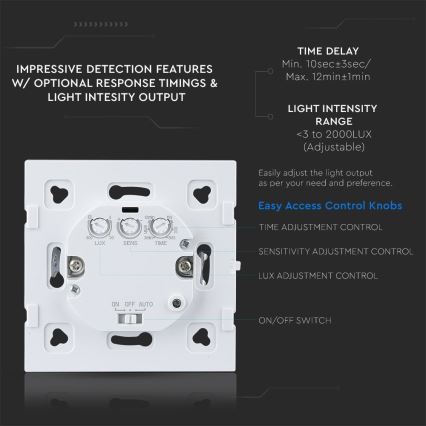 Mikrolaine liikumisandur 180° 300W/230V must