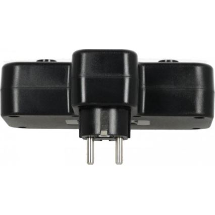 Pistikupesa jagaja lülitiga ja LED-valgustusega LINEA PRO 2Z + 3xUSB A/C SCHUKO 4000K must