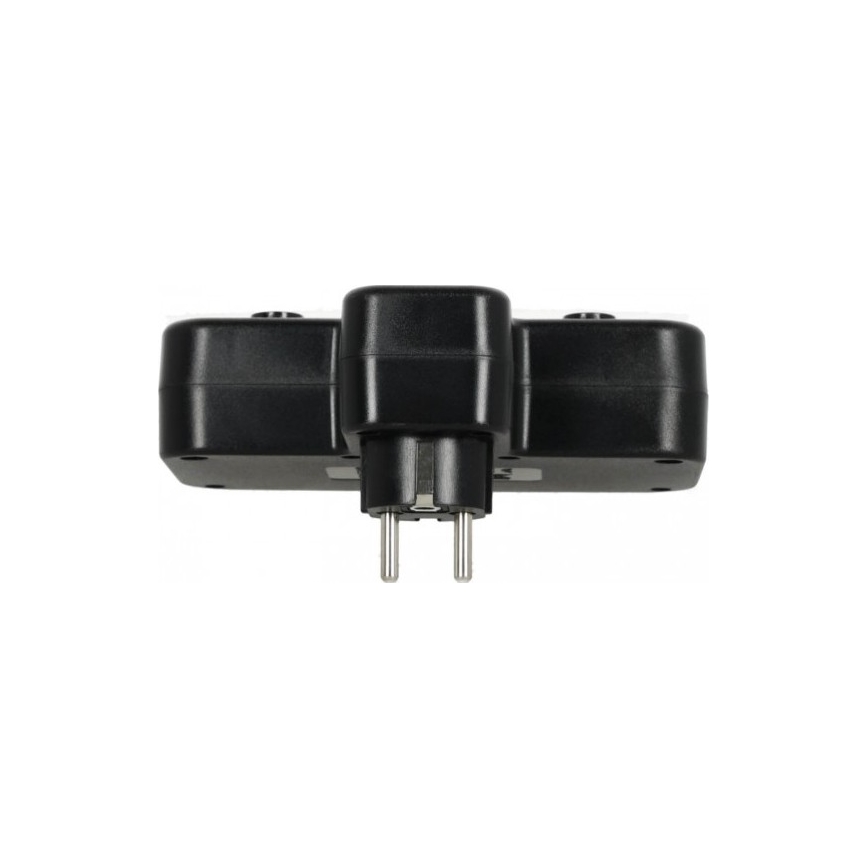 Pistikupesa jagaja lülitiga ja LED-valgustusega LINEA PRO 2Z + 3xUSB A/C SCHUKO 4000K must