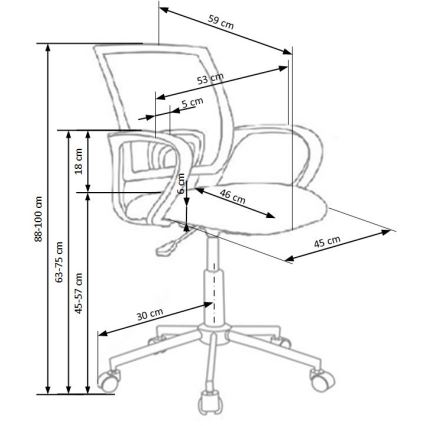 Mitmevärviline kontoritool SIRAQ