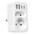 Mitmikpistik 2× pistikupesa + 2× USB-C + 2× USB-A